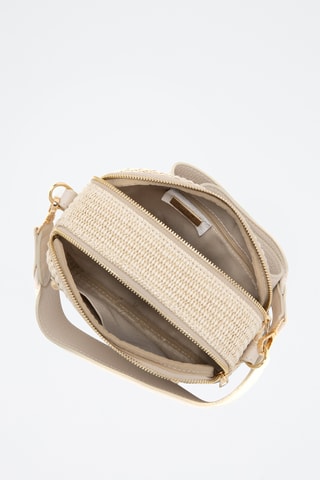 Bandolera de piel - Beige