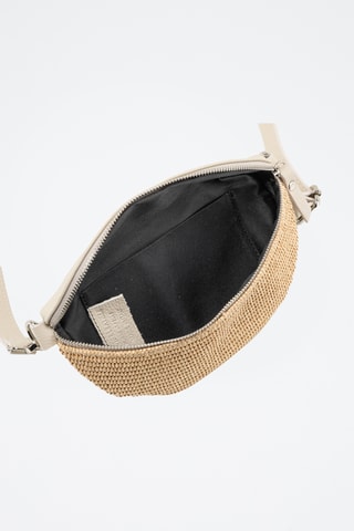 Bandolera de piel - Beige