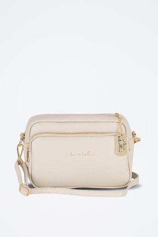 Bandolera de piel - Beige