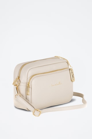 Bandolera de piel - Beige