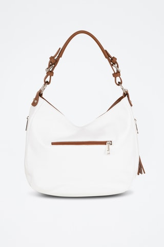 Bolso de piel - Blanco y marrón