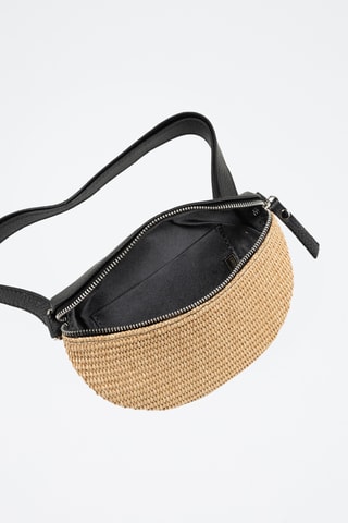 Bandolera de piel - Negro