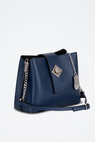 Bandolera de piel - Azul marino