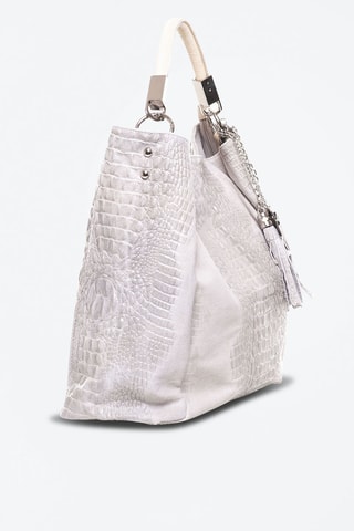 Bolso shopper de piel - Beige