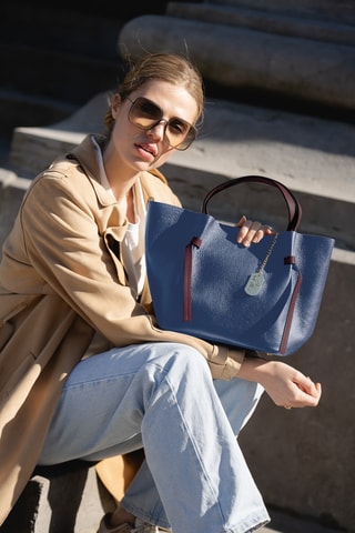 Bolso de piel - Azul