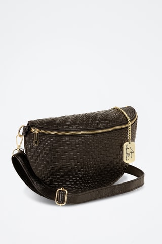 Bandolera de piel - Marrón oscuro