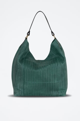 Bolso shopper de piel - Verde