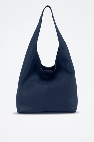 Bolso y monedero de piel - Azul marino