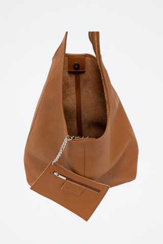 Bolso y monedero de piel - Marrón