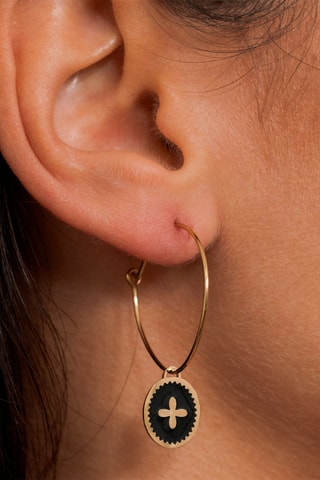 Boucles d'oreilles - Doré et noir