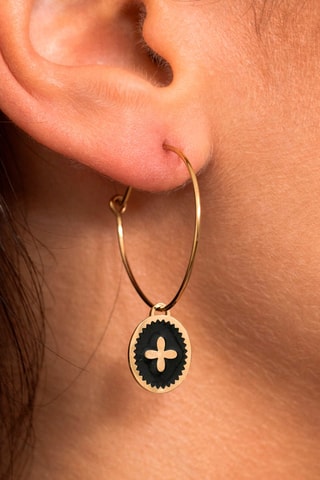 Boucles d'oreilles - Doré et noir