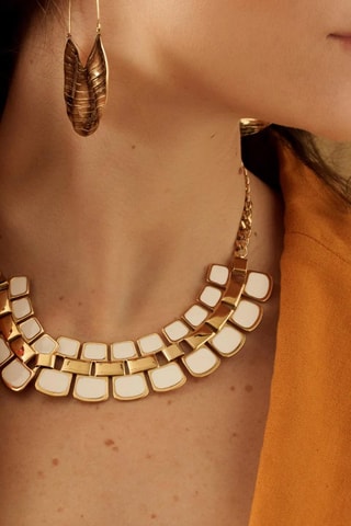Collier - Doré et blanc