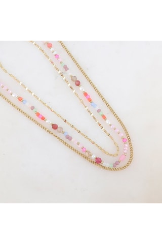 Collier - Perles de culture d’eau douce et rhodonites