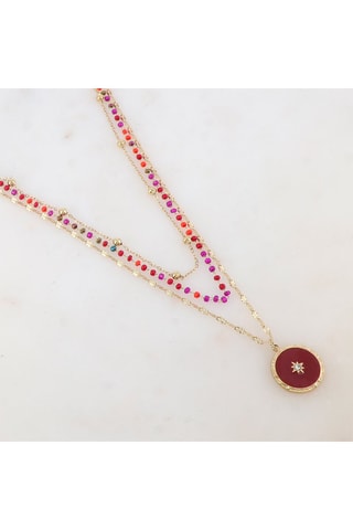 Collier - Doré et rouge