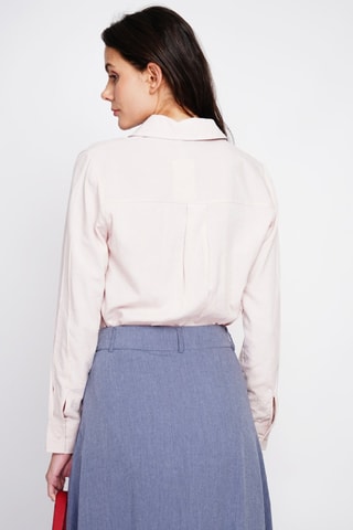 Camisa regular fit de lino - Rosa