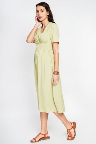 Vestido largo de lino - Verde