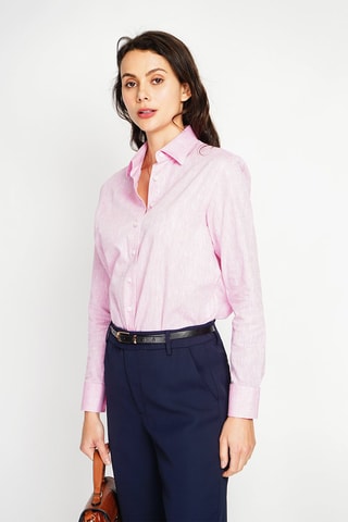 Camisa ancha de lino - Rosa