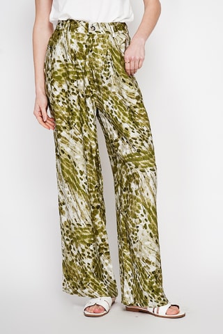 Pantalón wide leg de lino - Caqui