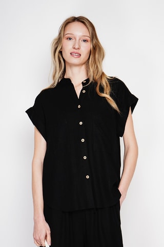 Camisa de lino - Negro