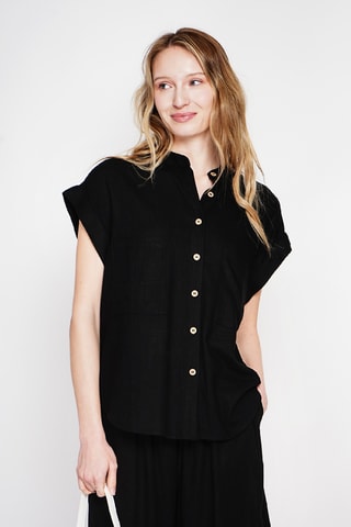 Camisa de lino - Negro