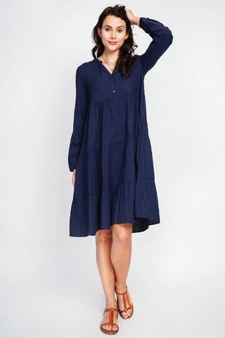 Vestido de lino - Azul marino