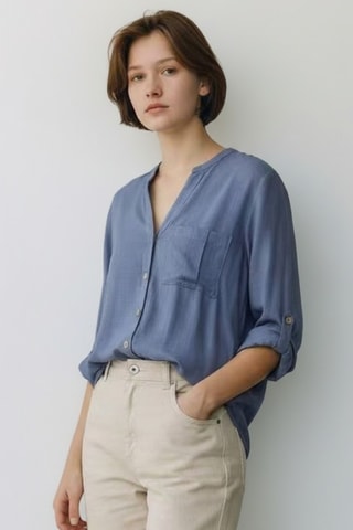 Camisa de lino - Azul