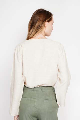 Blusa de lino - Beige