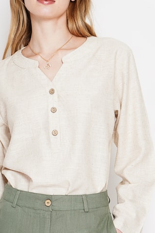 Blusa de lino - Beige