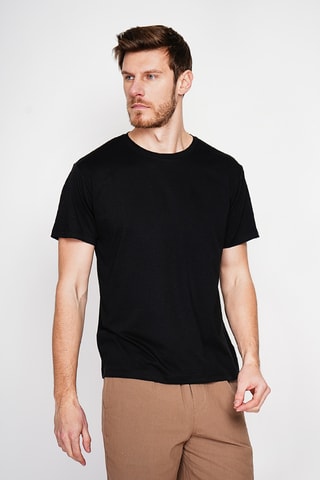 T-shirt en lin - Noir