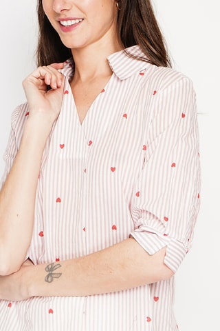 Blusa de lino - Rosa
