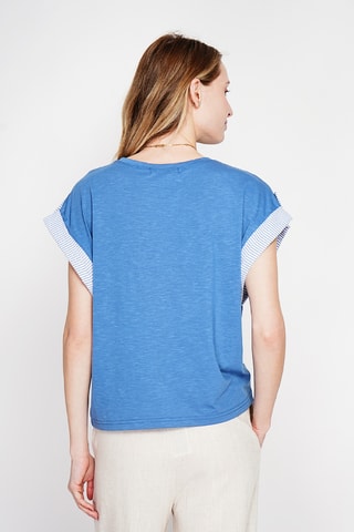 T-shirt oversize en lin - Bleu