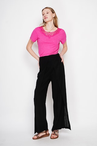 T-shirt en lin - Fuchsia