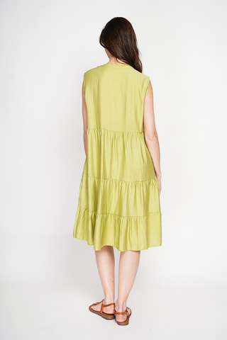 Vestido midi de lino - Amarillo