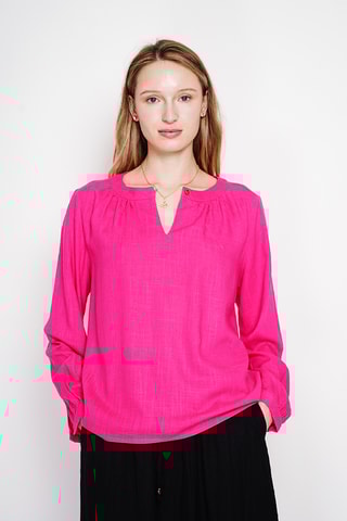 Blusa de lino - Fucsia