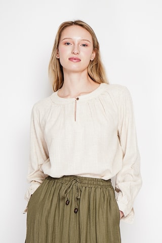 Blusa de lino - Beige