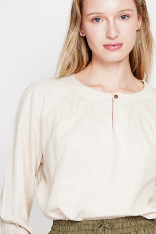 Blusa de lino - Beige