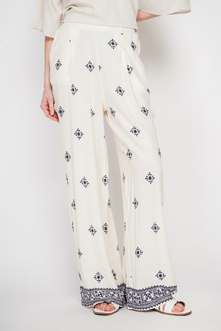 Pantalón ancho de lino - Blanco