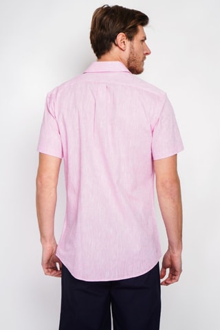 Camisa regular fit de lino - Rosa