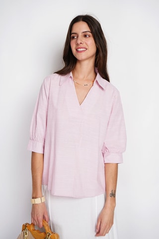 Blusa de lino - Rosa