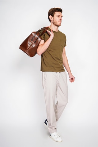 T-shirt en lin  chiné - Beige