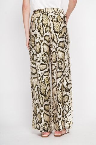 Pantalón wide leg de lino - Beige