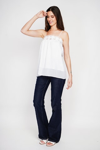 Top de lino - Blanco