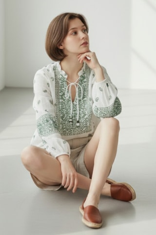 Blusa de lino - Verde
