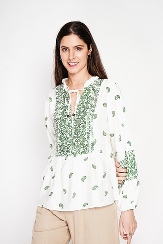 Blusa de lino - Verde