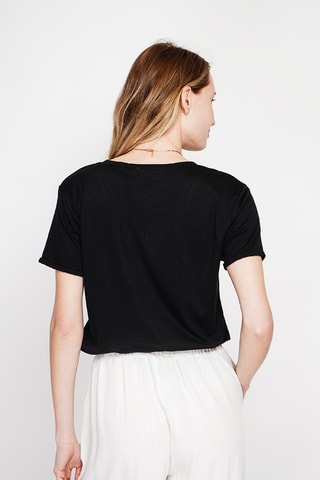 t-shirt en lin - Noir