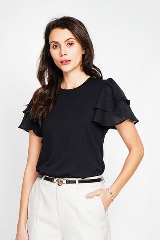 Top de lino - Negro