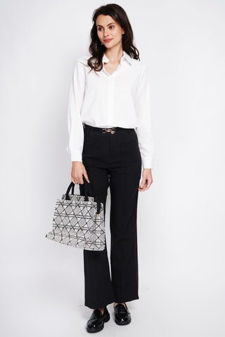 Camisa regular fit de lino - Blanco