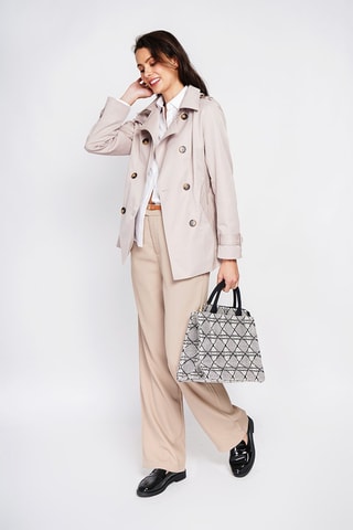 Gabardina - Marrón y beige