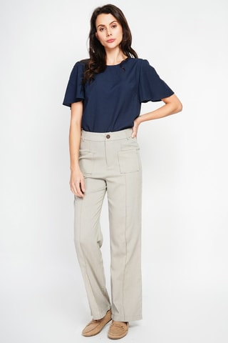 Top en lin - Bleu marine