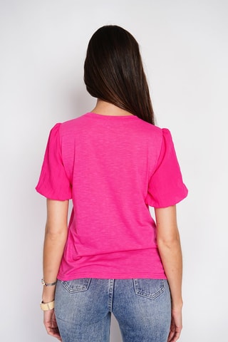 Camiseta de lino - Fucsia